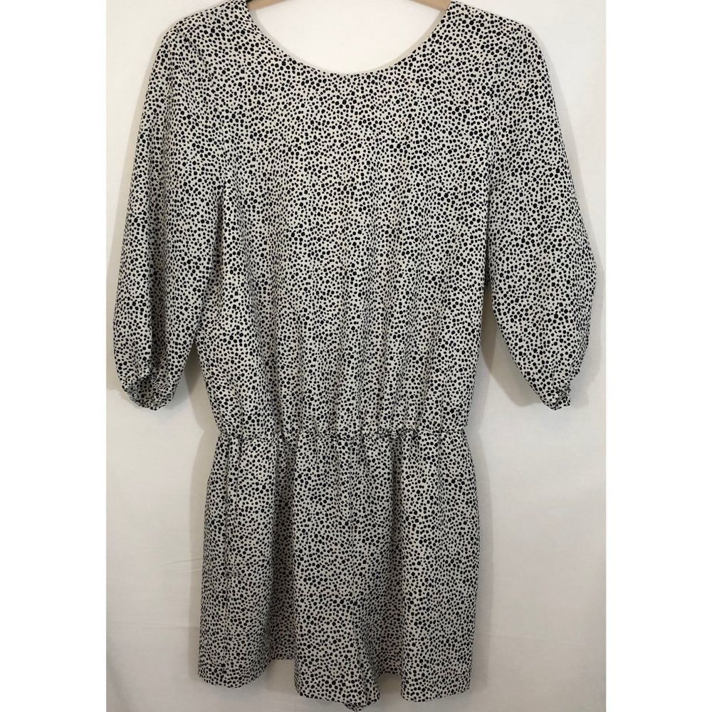 Zara Basic Black Spotted Romper, Medium - image 1